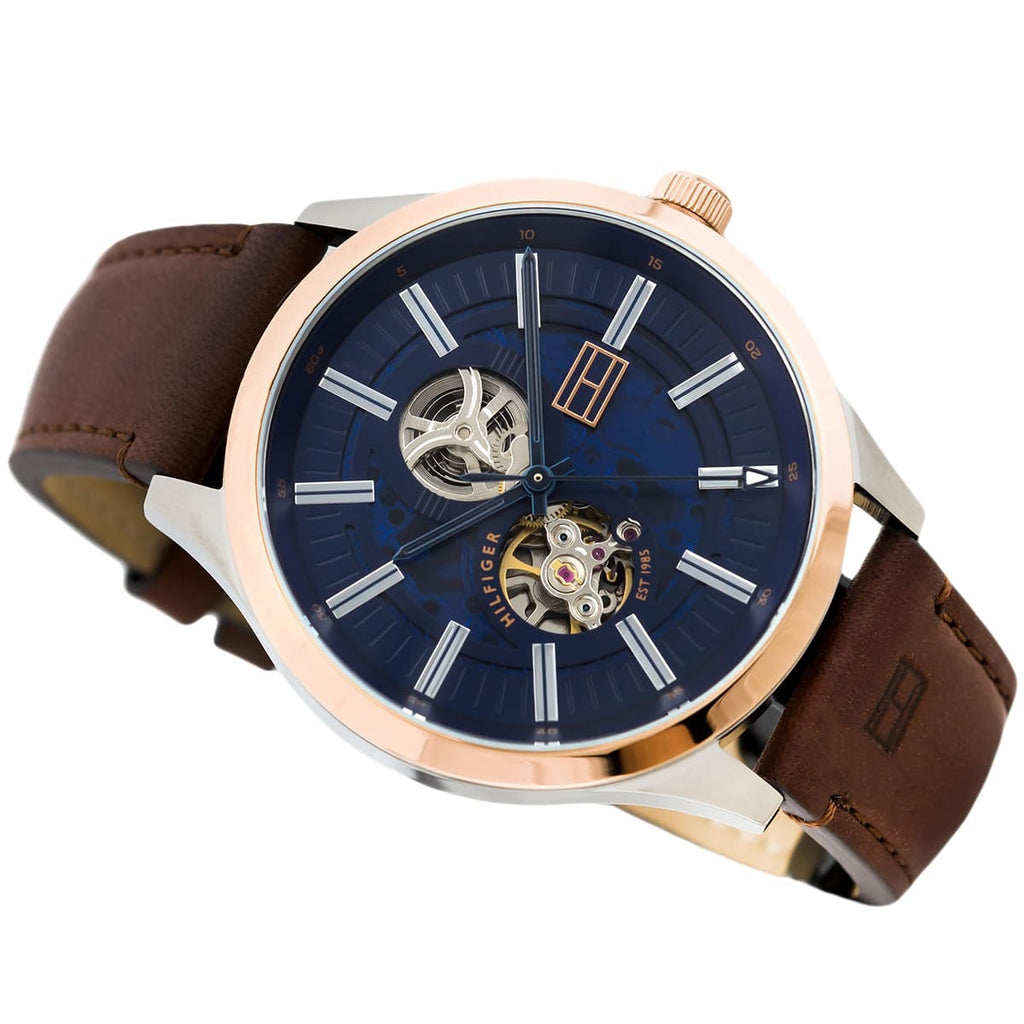 Tommy Hilfiger Spencer Blue Dial Brown Leather Strap Watch for Men - 1791642 Buy Now By Tommy Hilfiger