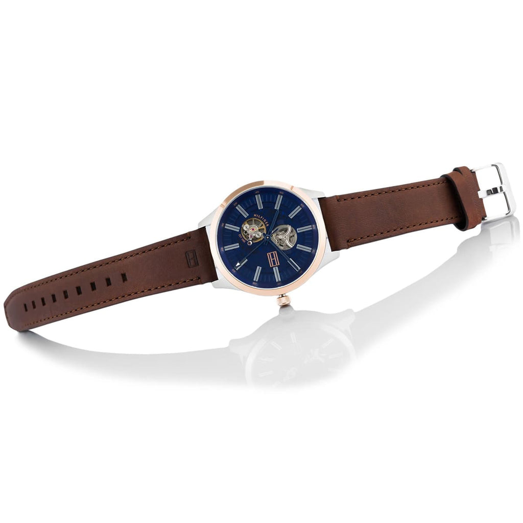 Tommy Hilfiger Spencer Blue Dial Brown Leather Strap Watch for Men - 1791642 Buy Now By Tommy Hilfiger
