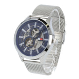 Tommy Hilfiger Spencer Skeleton Black Dial Silver Mesh Bracelet Watch for Men - 1791643 Buy Now By Tommy Hilfiger