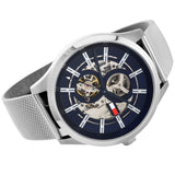 Tommy Hilfiger Spencer Skeleton Black Dial Silver Mesh Bracelet Watch for Men - 1791643 Buy Now By Tommy Hilfiger