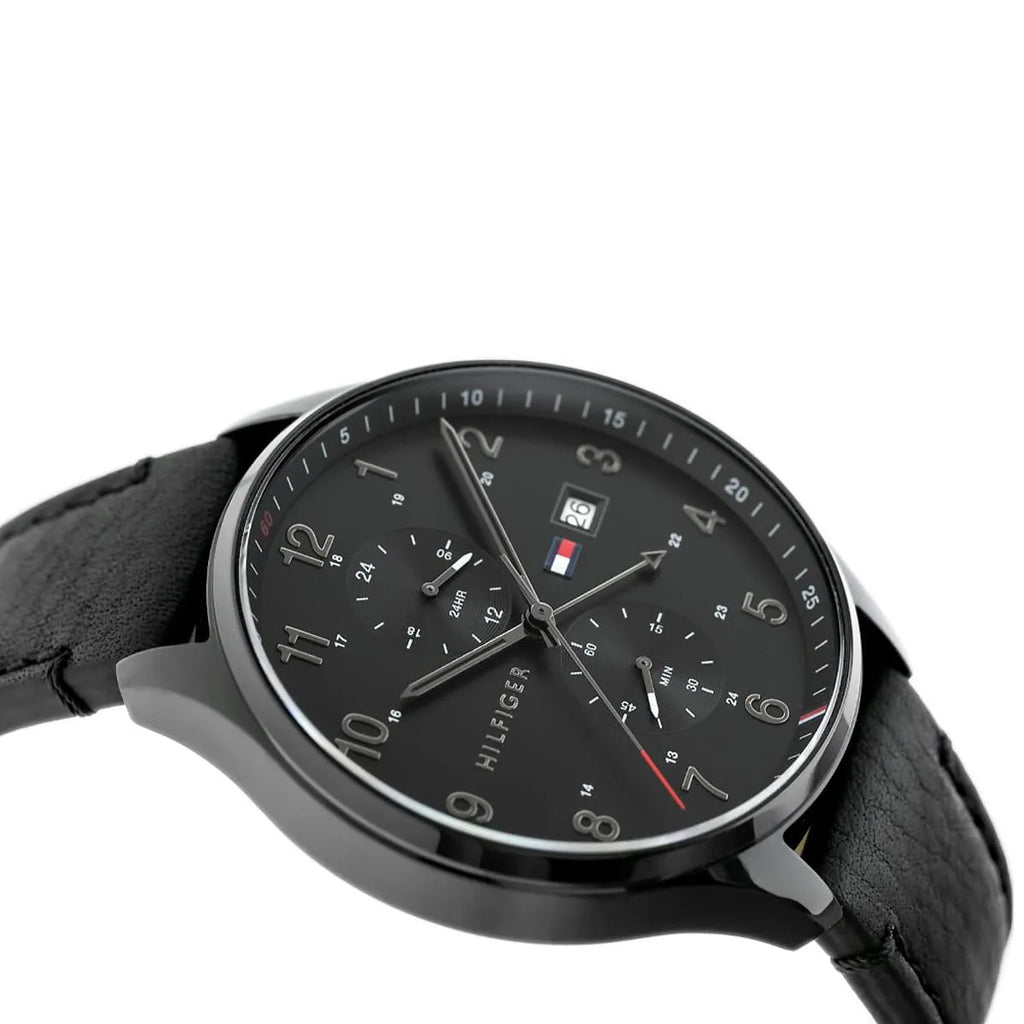 Tommy Hilfiger West Chronograph Black Dial Black Leather Strap Watch For Men - 1791711 Buy Now By Tommy Hilfiger