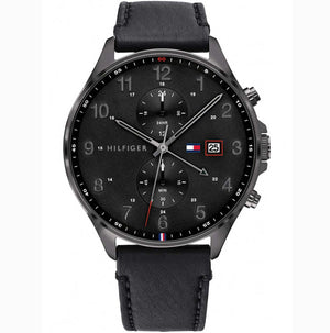 Tommy Hilfiger West Chronograph Black Dial Black Leather Strap Watch For Men - 1791711 Buy Now By Tommy Hilfiger