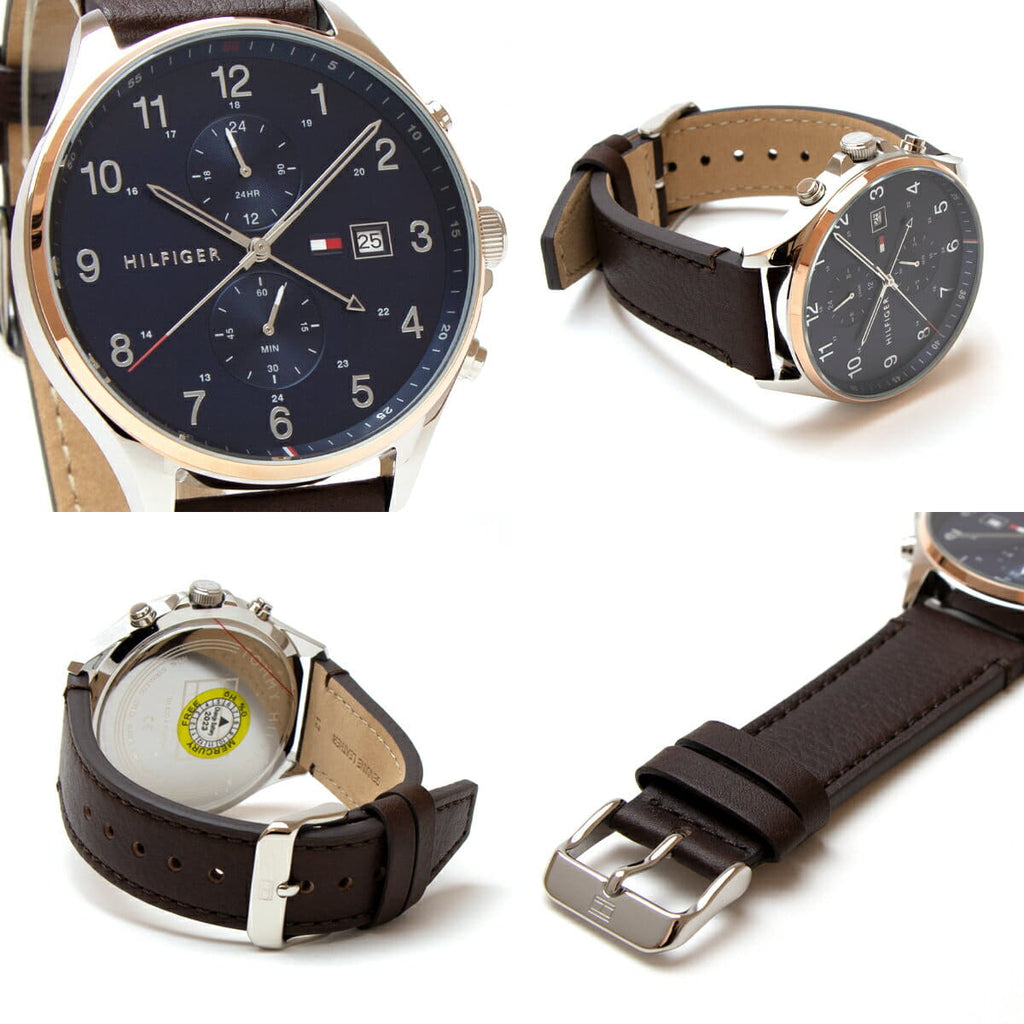 Tommy Hilfiger West Chronograph Blue Dial Brown Leather Strap Watch For Men - 1791712 Buy Now By Tommy Hilfiger