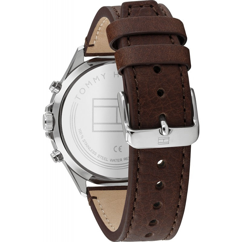 Tommy Hilfiger West Chronograph Blue Dial Brown Leather Strap Watch For Men - 1791712 Buy Now By Tommy Hilfiger