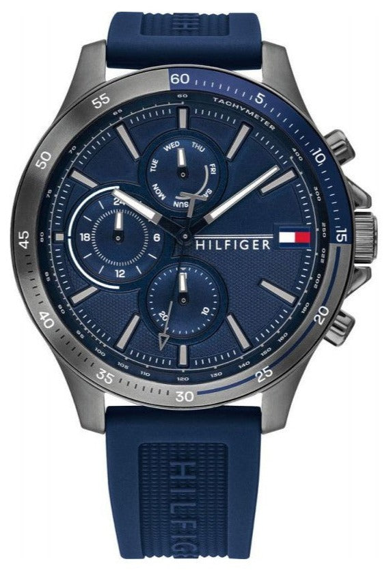 Tommy Hilfiger Bank Blue Dial Blue Rubber Strap Watch for Men - 1791721 Buy Now By Tommy Hilfiger