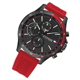 Tommy Hilfiger Multifunction Quartz Black Dial Red Rubber Strap Watch for Men - 1791722 Buy Now By Tommy Hilfiger