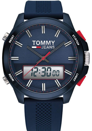 Tommy Hilfiger Digital Analog Blue Dial Blue Rubber Strap Watch For Men - 1791761 Buy Now By Tommy Hilfiger