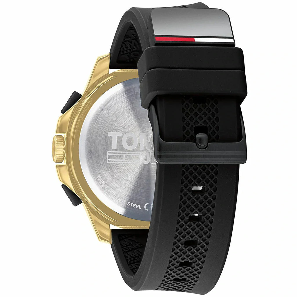 Tommy Hilfiger Jeans Digital Analog Gold Dial Black Rubber Strap Watch For Women - 1791762 Buy Now By Tommy Hilfiger