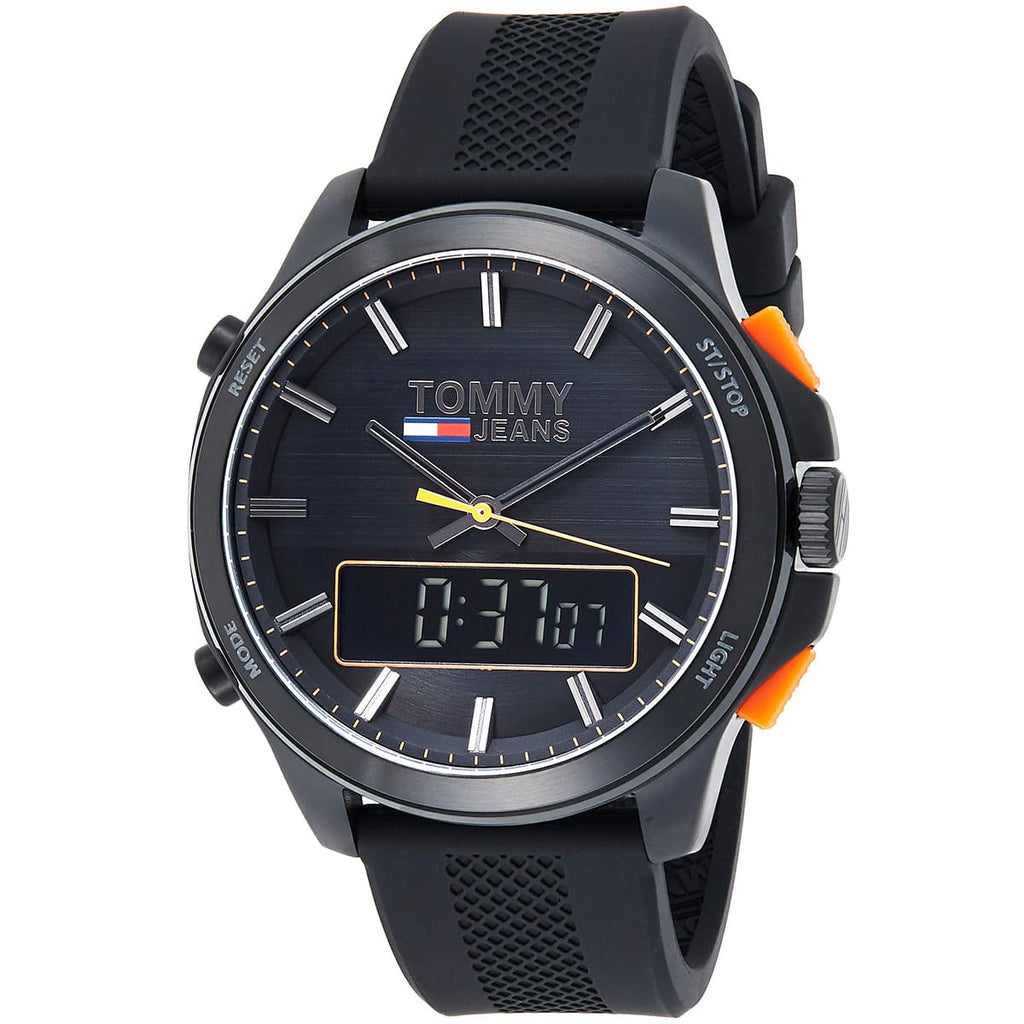Tommy Hilfiger Jeans Analog Black Dial Black Silicone Strap Watch For Men - 1791763 Buy Now By Tommy Hilfiger