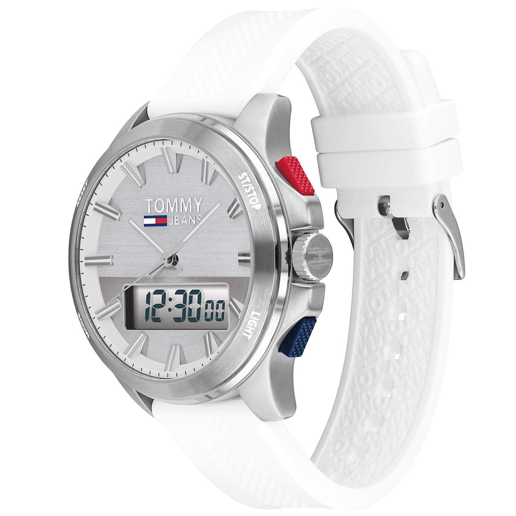 Tommy Hilfiger Digital Silver Dial White Silicone Strap Watch For Men - 1791764 Buy Now By Tommy Hilfiger