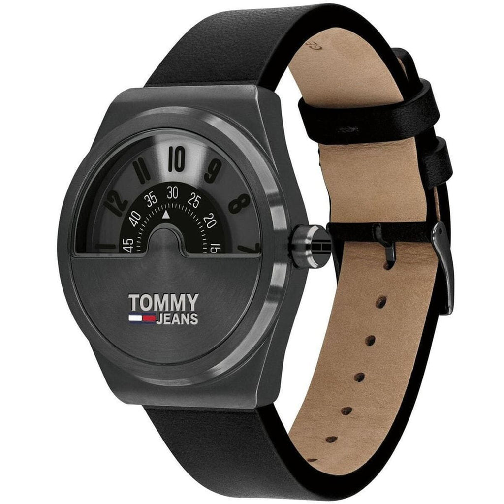 Tommy Hilfiger Monogram Pop Quartz Black Dial Black Leather Strap Watch For Men - 1791773 Buy Now By Tommy Hilfiger