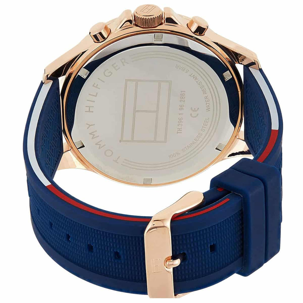 Tommy Hilfiger Bank Multifunction Quartz White Dial Blue Rubber Strap Watch for Men - 1791778 Buy Now By Tommy Hilfiger