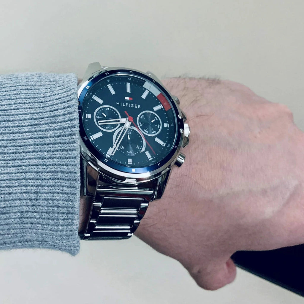 Tommy Hilfiger Mason Quartz Blue Dial Silver Steel Strap Watch for Men - 1791788 Buy Now By Tommy Hilfiger