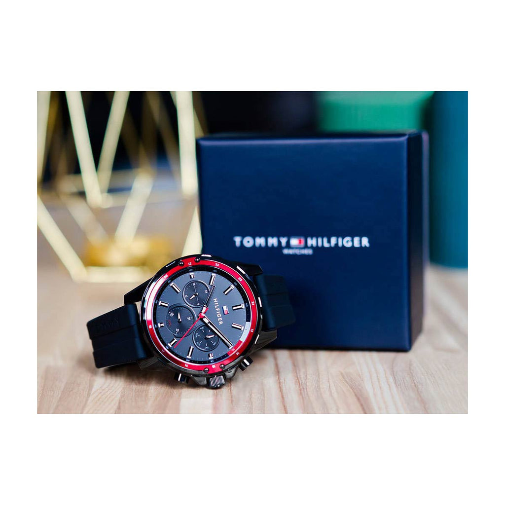 Tommy Hilfiger Mason Black Dial Black Rubber Strap Watch for Men - 1791793 Buy Now By Tommy Hilfiger