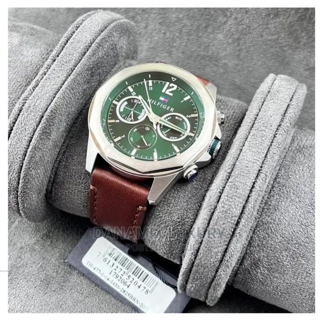 Tommy Hilfiger Lars Chronograph Green Dial Brown Leather Strap Watch For Men - 1792064 Buy Now By Tommy Hilfiger