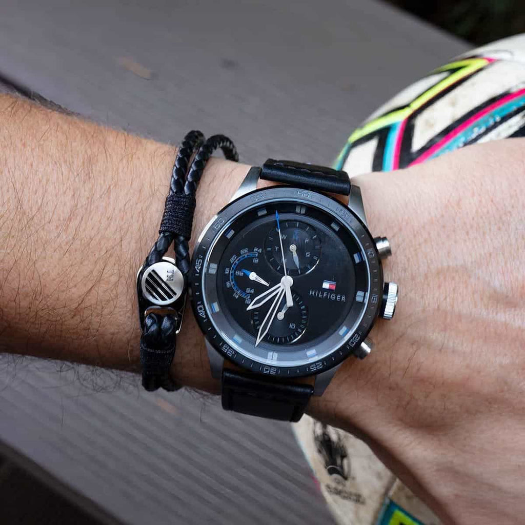 Tommy Hilfiger Trent Chronograph Quartz Black Dial Black Leather Strap Watch For Men - 1791810 Buy Now By Tommy Hilfiger