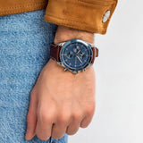 Tommy Hilfiger Parker Chronograph Blue Dial Brown Leather Strap Watch For Men - 1791837 Buy Now By Tommy Hilfiger