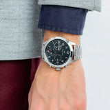 Tommy Hilfiger Asher Chronograph Black Dial Silver Steel Strap Watch For Men - 1791852 Buy Now By Tommy Hilfiger