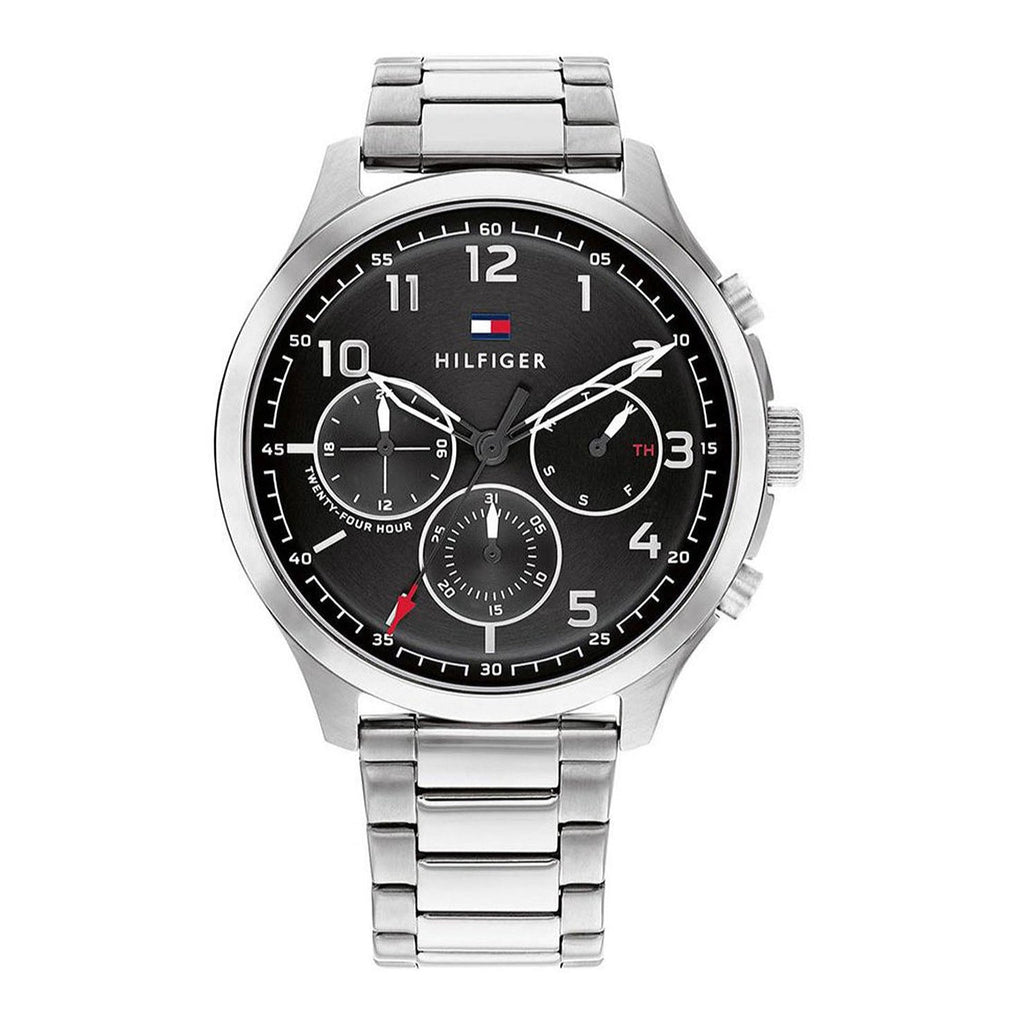 Tommy Hilfiger Asher Chronograph Black Dial Silver Steel Strap Watch For Men - 1791852 Buy Now By Tommy Hilfiger