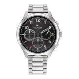 Tommy Hilfiger Asher Chronograph Black Dial Silver Steel Strap Watch For Men - 1791852 Buy Now By Tommy Hilfiger