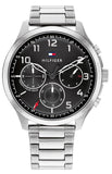 Tommy Hilfiger Asher Chronograph Black Dial Silver Steel Strap Watch For Men - 1791852 Buy Now By Tommy Hilfiger