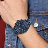 Tommy Hilfiger Asher Chronograph Blue Dial Blue Steel Strap Watch For Men - 1791853 Buy Now By Tommy Hilfiger