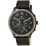 Tommy Hilfiger Asher Chronograph Black Dial Black Leather Strap Watch For Men - 1791854 Buy Now By Tommy Hilfiger