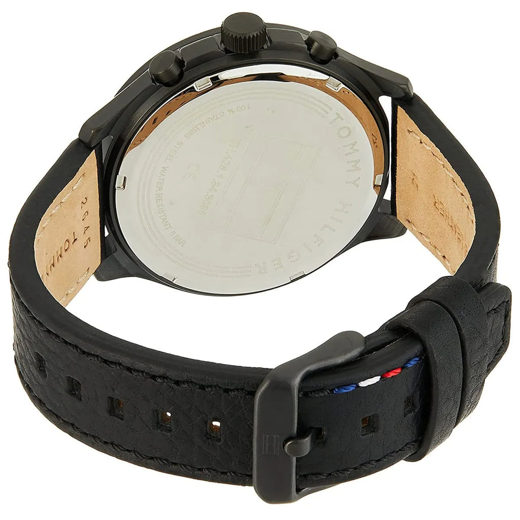 Tommy Hilfiger Asher Chronograph Black Dial Black Leather Strap Watch For Men - 1791854 Buy Now By Tommy Hilfiger
