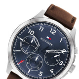 Tommy Hilfiger Asher Chrongraph Blue Dial Brown Leather Strap Watch For Men - 1791855 Buy Now By Tommy Hilfiger