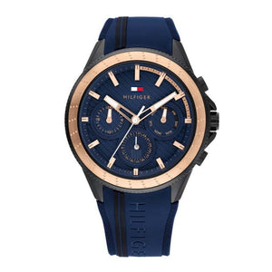 Tommy Hilfiger Aiden Chronograph Blue Dial Blue Silicone Strap Watch For Men - 1791860 Buy Now By Tommy Hilfiger