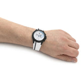 Tommy Hilfiger Bank Chronograph White Dial White Rubber Strap Watch for Men - 1791723 Buy Now By Tommy Hilfiger