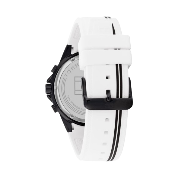 Tommy Hilfiger Aiden Chronograph White Dial White Rubber Strap Watch For Men - 1791862 Buy Now By Tommy Hilfiger
