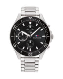 Tommy Hilfiger Larson Multifunction Black Dial Silver Steel Strap Watch For Men - 1791916 Buy Now By Tommy Hilfiger