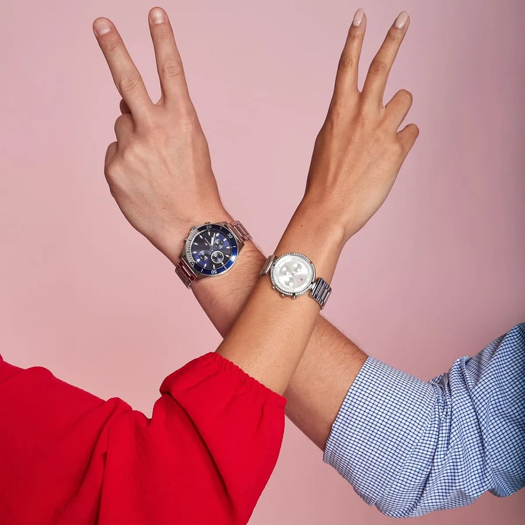 Tommy Hilfiger Larson Chronograph Blue Dial Silver Steel Strap Watch For Men - 1791917 Buy Now By Tommy Hilfiger