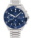 Tommy Hilfiger Larson Chronograph Blue Dial Silver Steel Strap Watch For Men - 1791917 Buy Now By Tommy Hilfiger