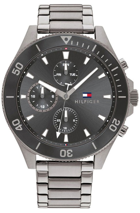 Tommy Hilfiger Larson Chronograph Grey Dial Silver Steel Strap Watch For Men - 1791918 Buy Now By Tommy Hilfiger