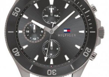 Tommy Hilfiger Larson Chronograph Grey Dial Silver Steel Strap Watch For Men - 1791918 Buy Now By Tommy Hilfiger