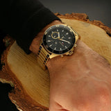 Tommy Hilfiger Larson Chronograph Black Dial Gold Steel Strap Watch For Men - 1791919 Buy Now By Tommy Hilfiger