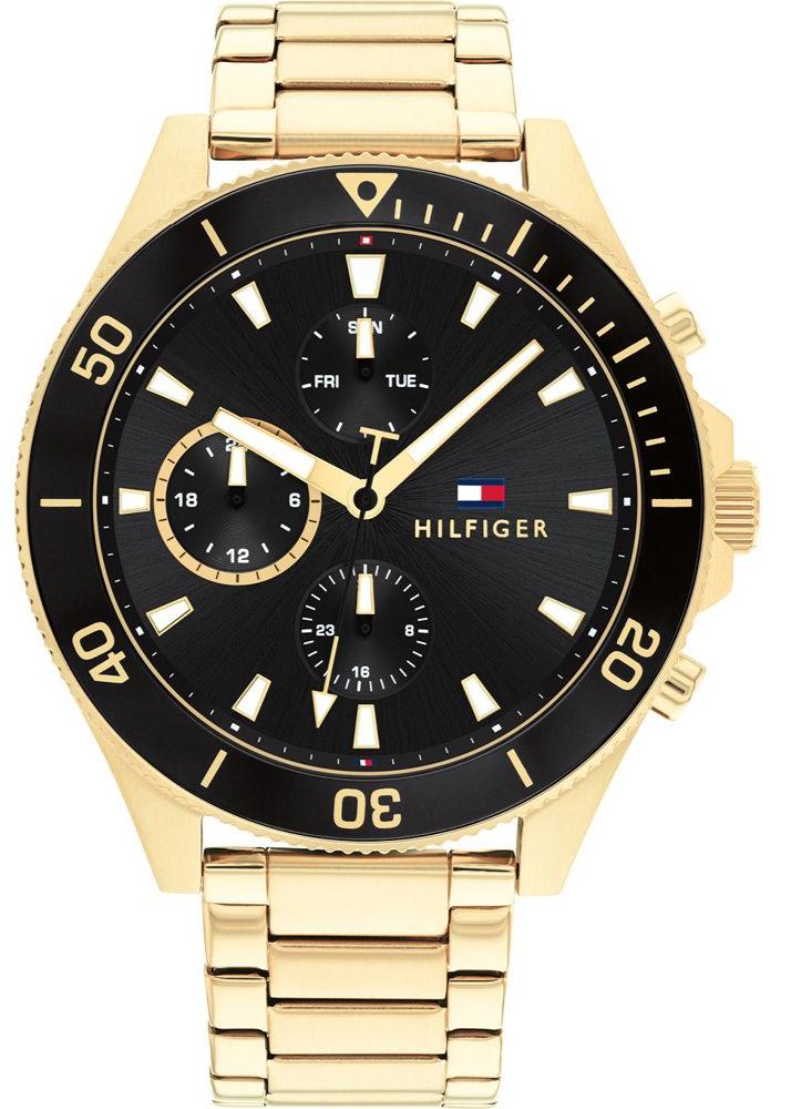 Tommy Hilfiger Larson Chronograph Black Dial Gold Steel Strap Watch For Men - 1791919 Buy Now By Tommy Hilfiger