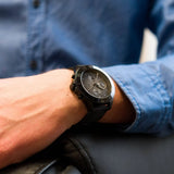 Tommy Hilfiger Larson Chronograph Black Dial Black Rubber Strap Watch For Men - 1791921 Buy Now By Tommy Hilfiger