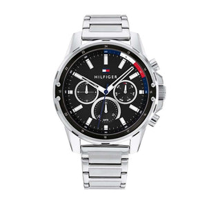 Tommy Hilfiger Mason Multifunction Black Dial Silver Steel Strap Watch For Men - 1791936 Buy Now By Tommy Hilfiger
