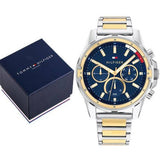 Tommy Hilfiger Mason Chronograph Blue Dial Two Tone Steel Strap Watch For Men - 1791937 Buy Now By Tommy Hilfiger