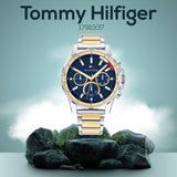Tommy Hilfiger Mason Chronograph Blue Dial Two Tone Steel Strap Watch For Men - 1791937 Buy Now By Tommy Hilfiger