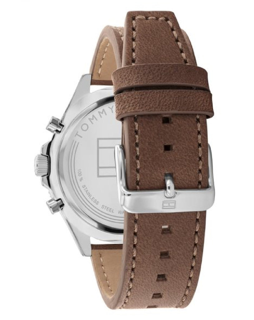 Tommy Hilfiger Larson Chronograph Green Dial Brown Leather Strap Watch For Men - 1791983 Buy Now By Tommy Hilfiger