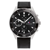 Tommy Hilfiger Larson Chronograph Black Dial Black Leather Strap Watch For Men - 1791984 Buy Now By Tommy Hilfiger