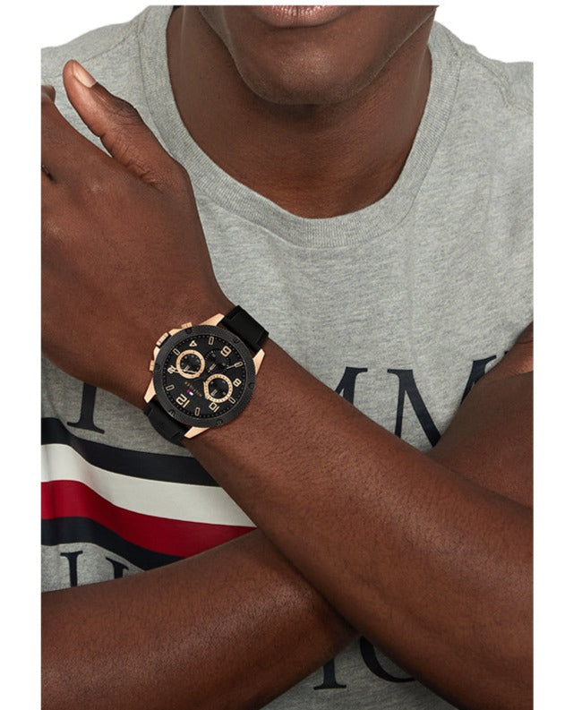 Tommy Hilfiger Blaze Multifunction Black Dial Black Rubber Strap Watch For Men - 1792028 Buy Now By Tommy Hilfiger