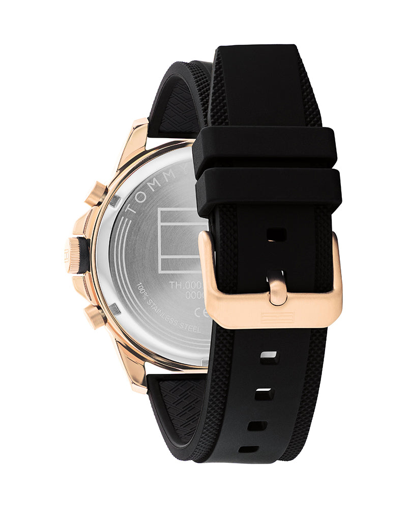 Tommy Hilfiger Blaze Multifunction Black Dial Black Rubber Strap Watch For Men - 1792028 Buy Now By Tommy Hilfiger
