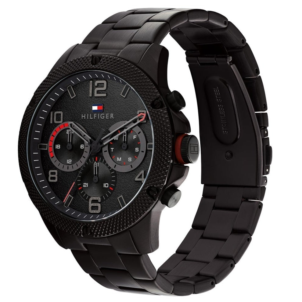 Tommy Hilfiger Blaze Chronograph Black Dial Black Steel Strap Watch For Men - 1792030 Buy Now By Tommy Hilfiger