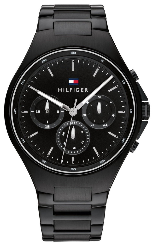 Tommy Hilfiger Justin Chronograph Black Dial Black Steel Strap Watch For Men - 1792055 Buy Now By Tommy Hilfiger