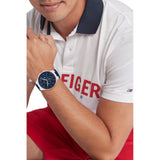 Tommy Hilfiger Justin Chronograph Blue Dial Blue Rubber Strap Watch for Men - 1792057 Buy Now By Tommy Hilfiger
